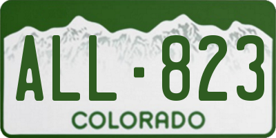 CO license plate ALL823