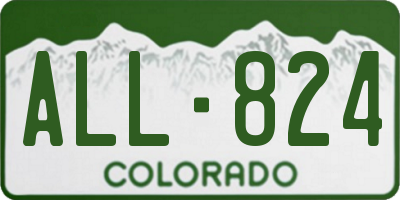 CO license plate ALL824