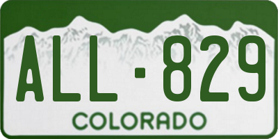 CO license plate ALL829