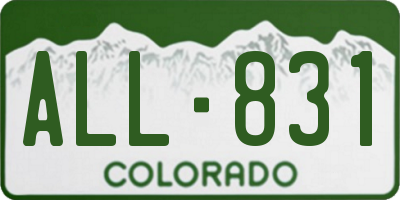 CO license plate ALL831