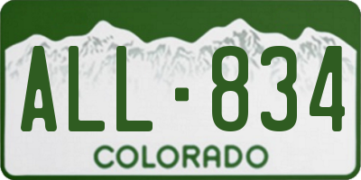 CO license plate ALL834
