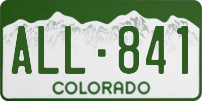 CO license plate ALL841