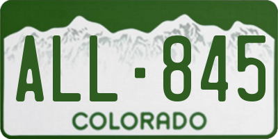 CO license plate ALL845