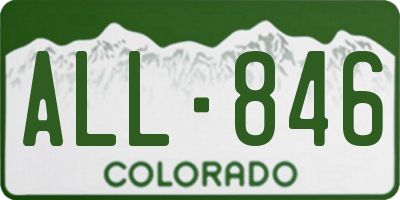 CO license plate ALL846