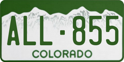 CO license plate ALL855
