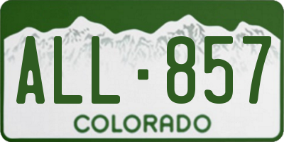 CO license plate ALL857