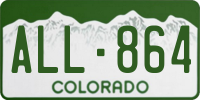 CO license plate ALL864