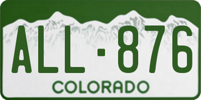CO license plate ALL876