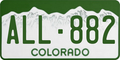 CO license plate ALL882