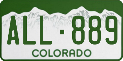 CO license plate ALL889