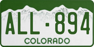 CO license plate ALL894