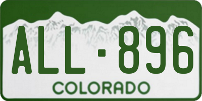CO license plate ALL896