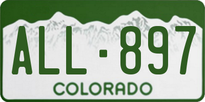 CO license plate ALL897