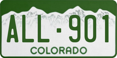 CO license plate ALL901