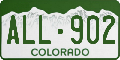 CO license plate ALL902