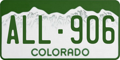 CO license plate ALL906