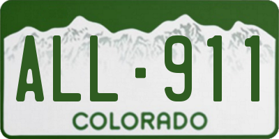 CO license plate ALL911