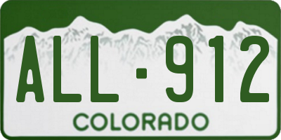 CO license plate ALL912