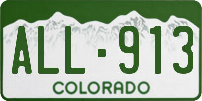 CO license plate ALL913