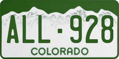 CO license plate ALL928