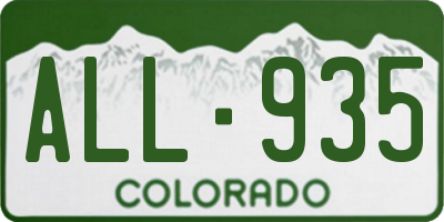CO license plate ALL935