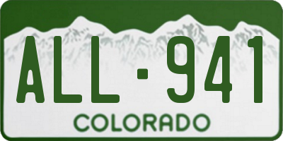 CO license plate ALL941