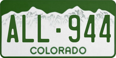 CO license plate ALL944