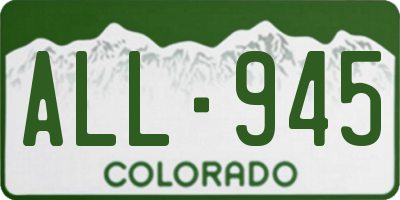 CO license plate ALL945