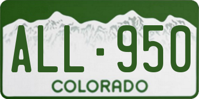 CO license plate ALL950