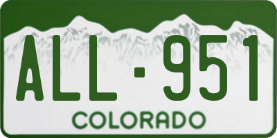 CO license plate ALL951