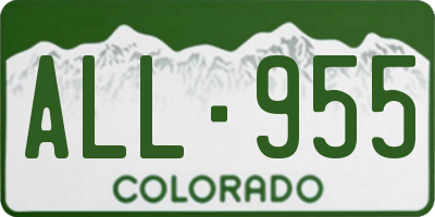 CO license plate ALL955