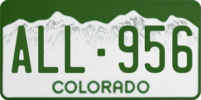 CO license plate ALL956
