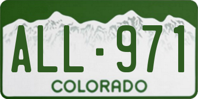 CO license plate ALL971