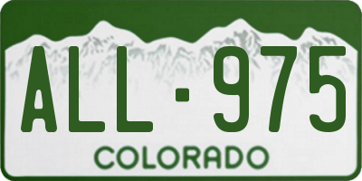 CO license plate ALL975