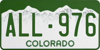 CO license plate ALL976