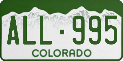CO license plate ALL995