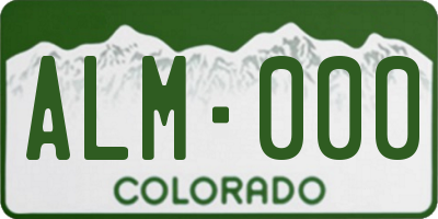 CO license plate ALM000