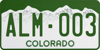 CO license plate ALM003