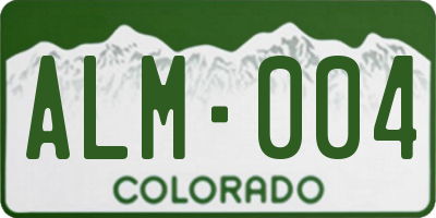 CO license plate ALM004