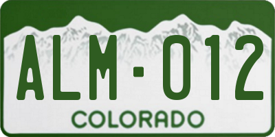 CO license plate ALM012
