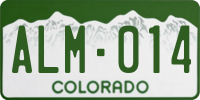 CO license plate ALM014