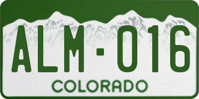 CO license plate ALM016