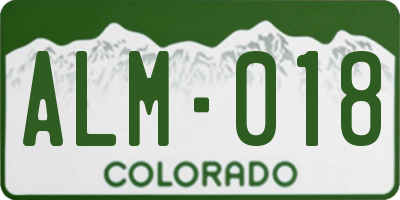 CO license plate ALM018