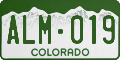 CO license plate ALM019