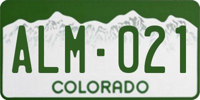 CO license plate ALM021