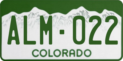 CO license plate ALM022