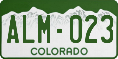 CO license plate ALM023
