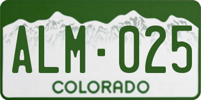 CO license plate ALM025