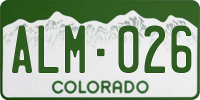 CO license plate ALM026