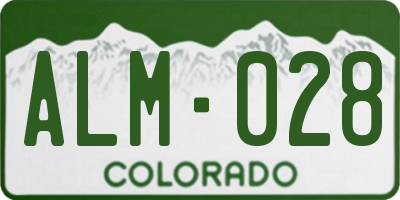 CO license plate ALM028